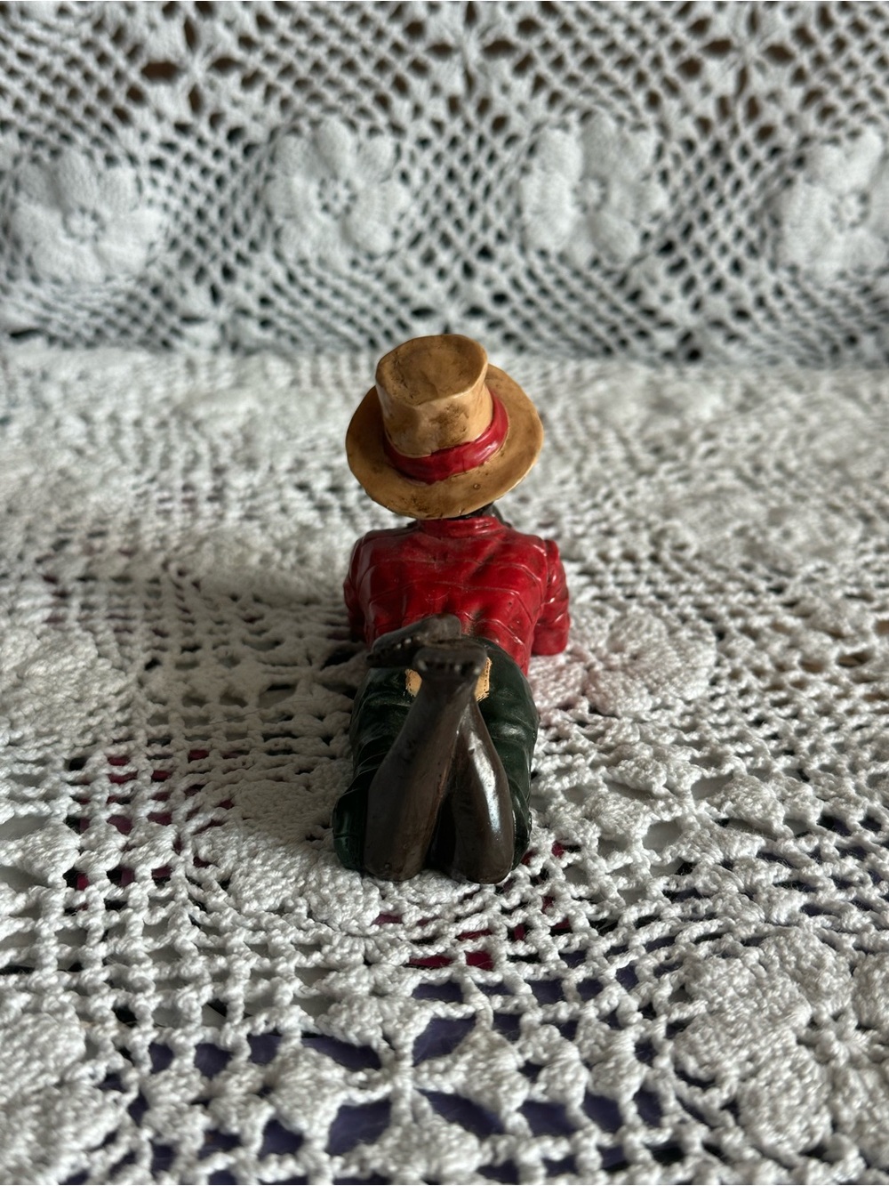 Vintage Lepco Ceramic Figurine Boy with Tan Hat - Home Art Ceramic Accent - Picture 4 of 6